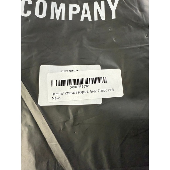 Herschel Supply Co Retreat Backpack Grey Classic 19.5L Laptop School Travel NWT - Picture 4 of 9